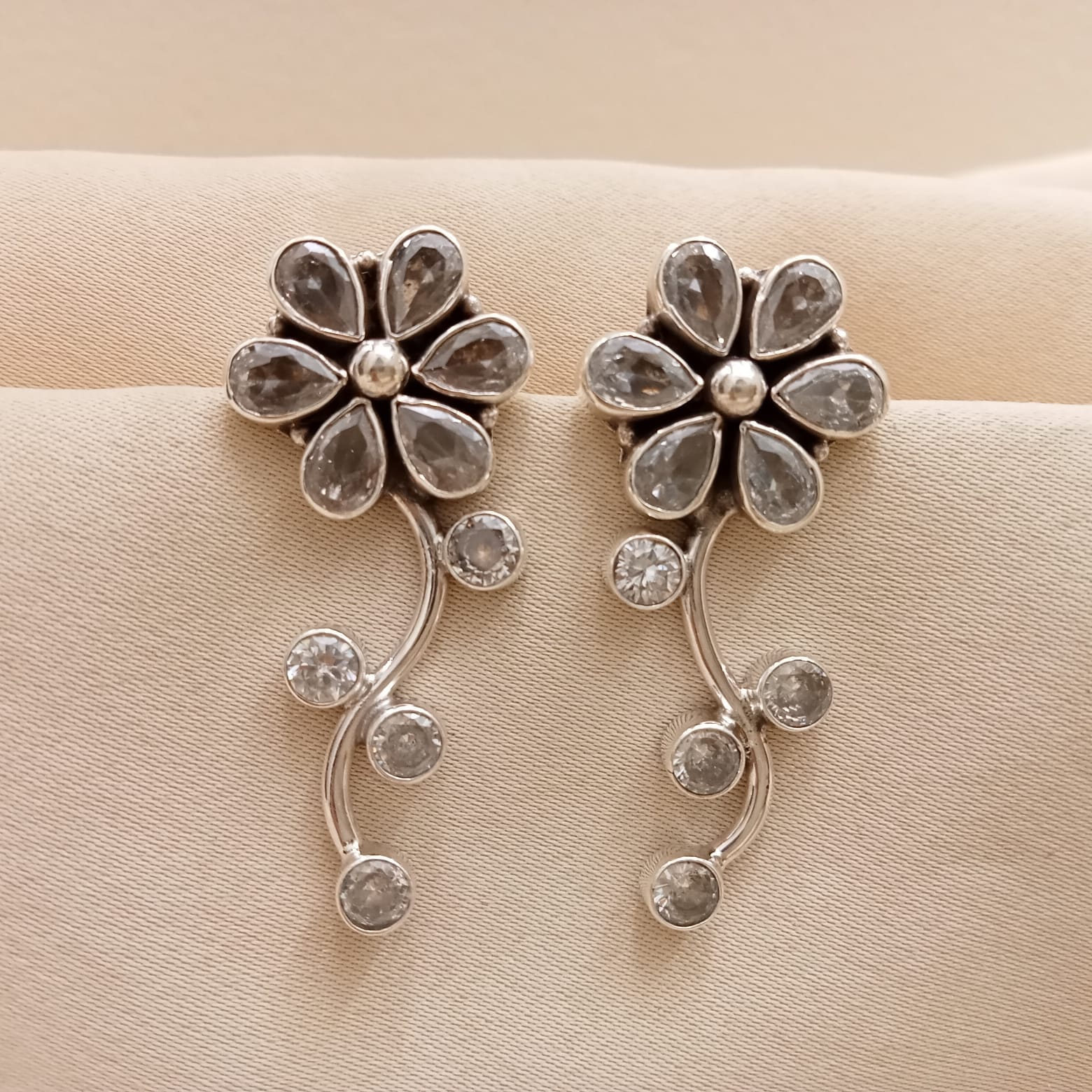Floral Cubic Zircon Earrings